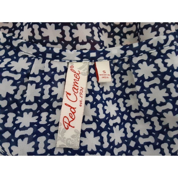 Red Camel Women's Blouse Size S Sleeveless Square Neck Tunic Sheer Multi-Color - Picture 5 of 5